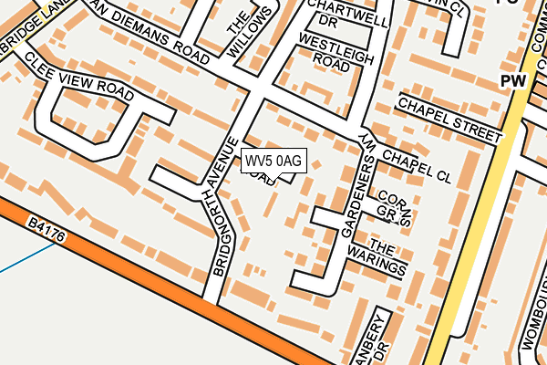 WV5 0AG map - OS OpenMap – Local (Ordnance Survey)