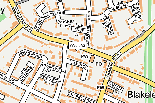 WV5 0AS map - OS OpenMap – Local (Ordnance Survey)