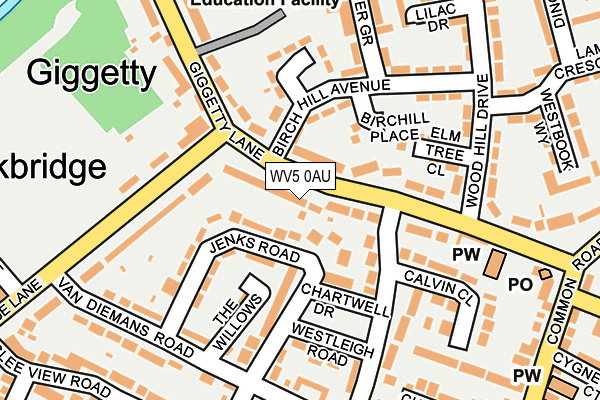 WV5 0AU map - OS OpenMap – Local (Ordnance Survey)