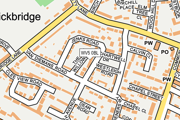 WV5 0BL map - OS OpenMap – Local (Ordnance Survey)