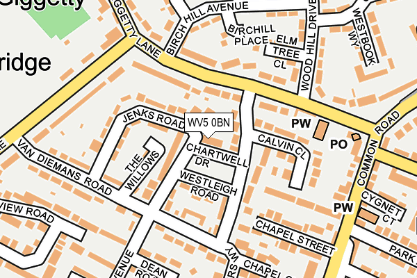 WV5 0BN map - OS OpenMap – Local (Ordnance Survey)