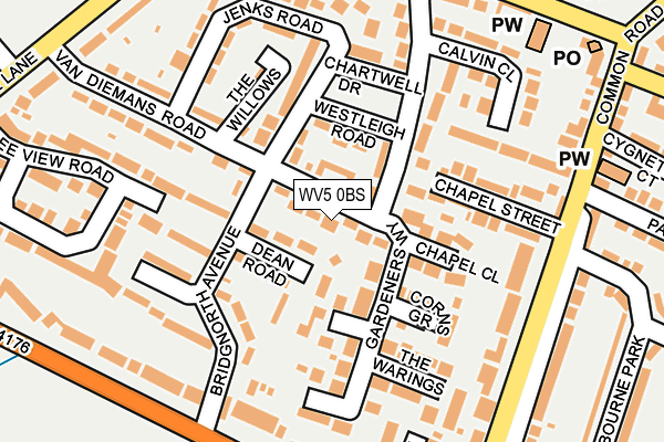 WV5 0BS map - OS OpenMap – Local (Ordnance Survey)