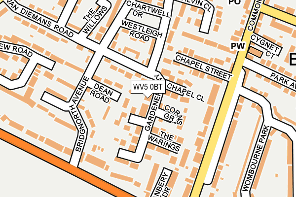 WV5 0BT map - OS OpenMap – Local (Ordnance Survey)