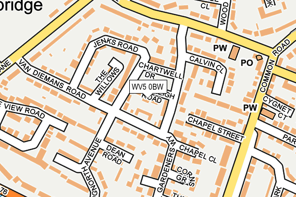 WV5 0BW map - OS OpenMap – Local (Ordnance Survey)