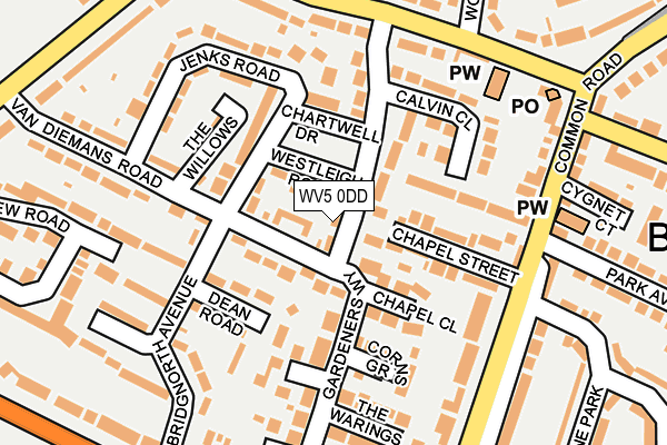 WV5 0DD map - OS OpenMap – Local (Ordnance Survey)
