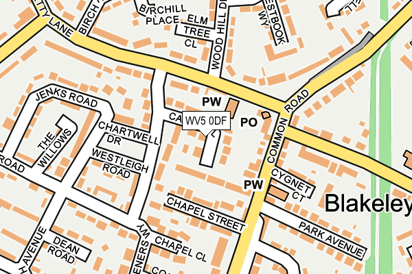 WV5 0DF map - OS OpenMap – Local (Ordnance Survey)