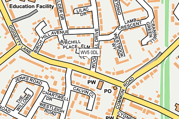 WV5 0DL map - OS OpenMap – Local (Ordnance Survey)