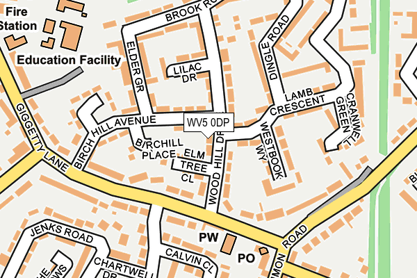 WV5 0DP map - OS OpenMap – Local (Ordnance Survey)