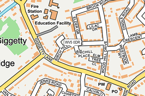 WV5 0DR map - OS OpenMap – Local (Ordnance Survey)