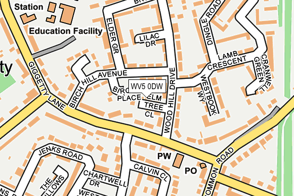 WV5 0DW map - OS OpenMap – Local (Ordnance Survey)