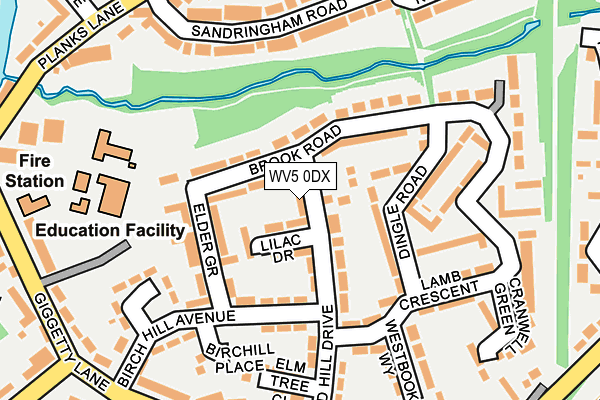 WV5 0DX map - OS OpenMap – Local (Ordnance Survey)
