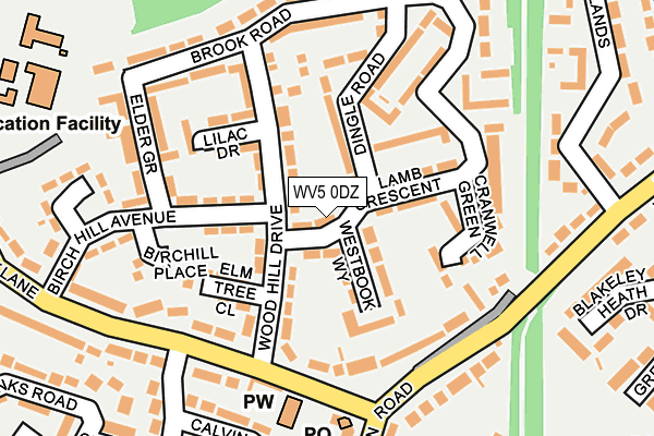 WV5 0DZ map - OS OpenMap – Local (Ordnance Survey)