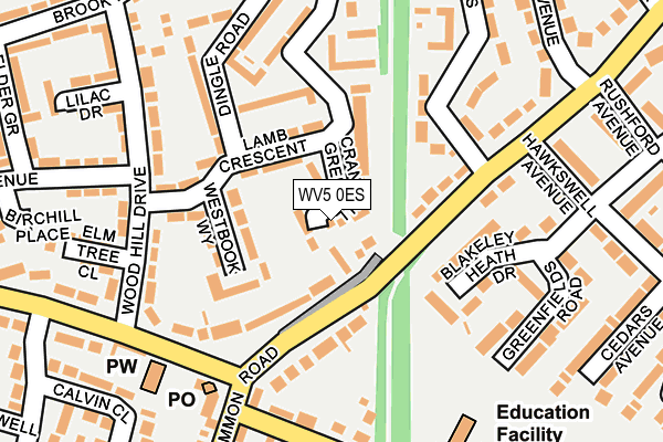 WV5 0ES map - OS OpenMap – Local (Ordnance Survey)