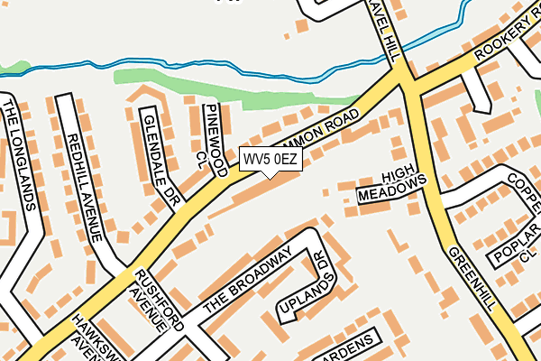 WV5 0EZ map - OS OpenMap – Local (Ordnance Survey)