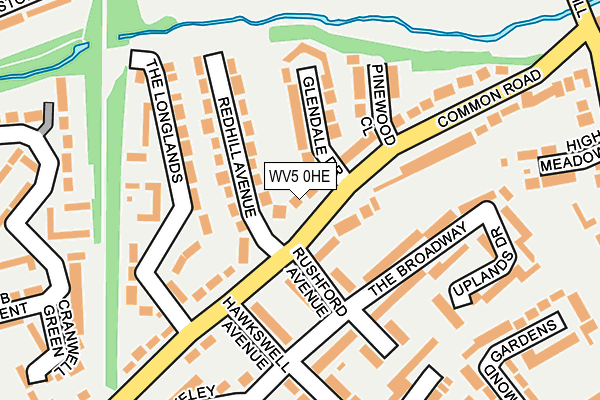 WV5 0HE map - OS OpenMap – Local (Ordnance Survey)