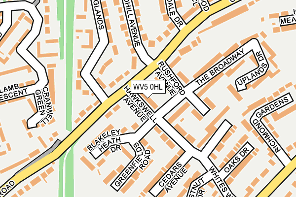 WV5 0HL map - OS OpenMap – Local (Ordnance Survey)
