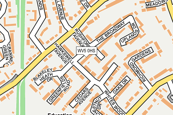 WV5 0HS map - OS OpenMap – Local (Ordnance Survey)
