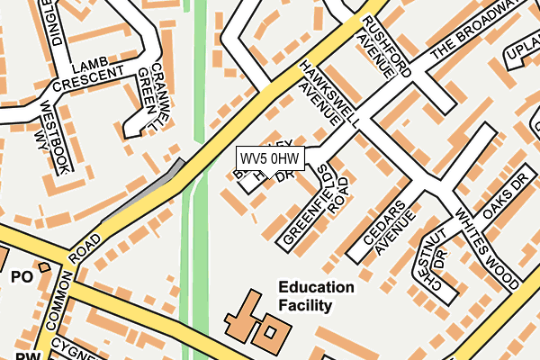 WV5 0HW map - OS OpenMap – Local (Ordnance Survey)