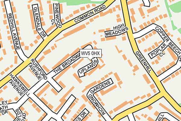 WV5 0HX map - OS OpenMap – Local (Ordnance Survey)