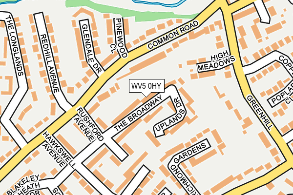 WV5 0HY map - OS OpenMap – Local (Ordnance Survey)