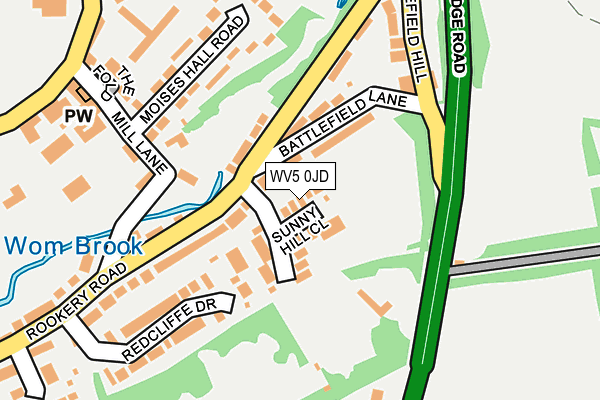 WV5 0JD map - OS OpenMap – Local (Ordnance Survey)