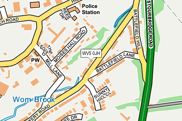 WV5 0JH map - OS OpenMap – Local (Ordnance Survey)