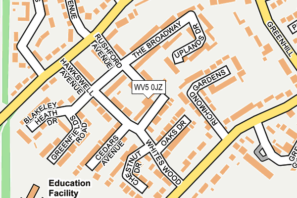 WV5 0JZ map - OS OpenMap – Local (Ordnance Survey)