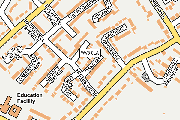 WV5 0LA map - OS OpenMap – Local (Ordnance Survey)