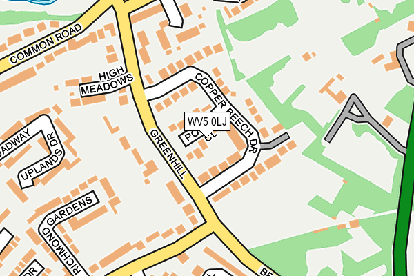 WV5 0LJ map - OS OpenMap – Local (Ordnance Survey)