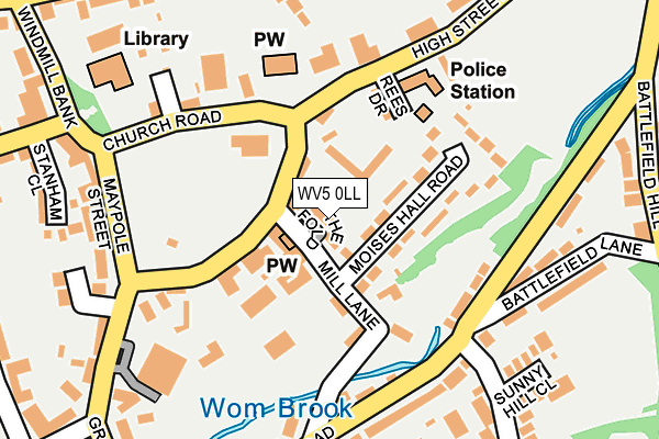 WV5 0LL map - OS OpenMap – Local (Ordnance Survey)