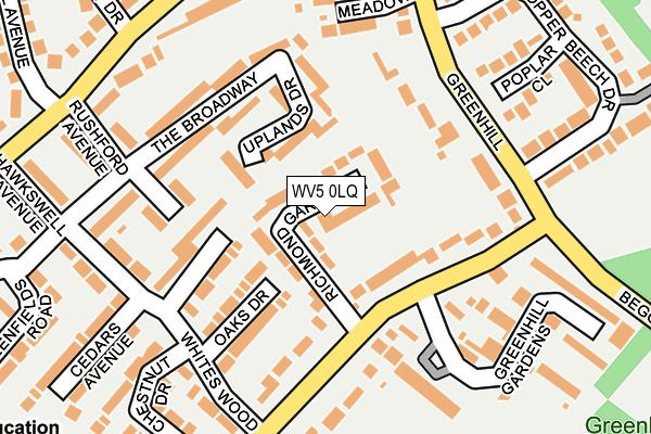 WV5 0LQ map - OS OpenMap – Local (Ordnance Survey)