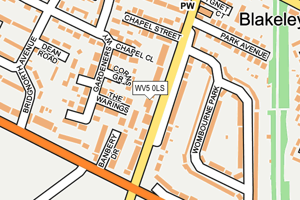WV5 0LS map - OS OpenMap – Local (Ordnance Survey)