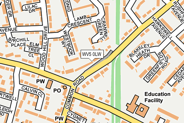 WV5 0LW map - OS OpenMap – Local (Ordnance Survey)