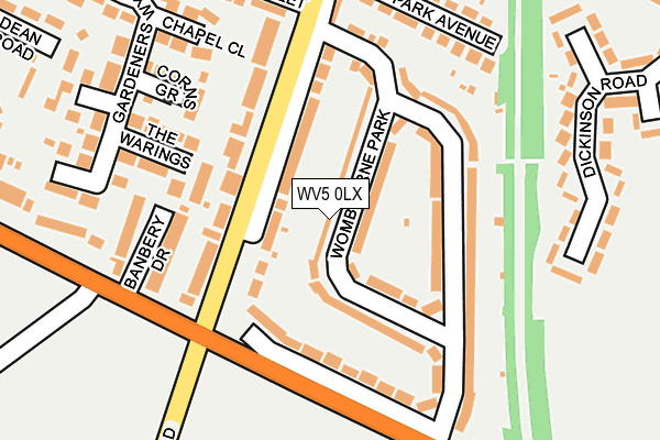 WV5 0LX map - OS OpenMap – Local (Ordnance Survey)