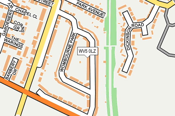 WV5 0LZ map - OS OpenMap – Local (Ordnance Survey)