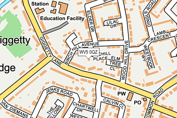 WV5 0QZ map - OS OpenMap – Local (Ordnance Survey)