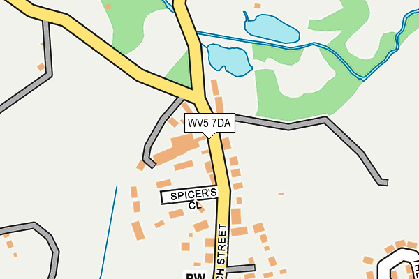 WV5 7DA map - OS OpenMap – Local (Ordnance Survey)