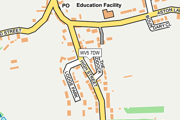 WV5 7DW map - OS OpenMap – Local (Ordnance Survey)