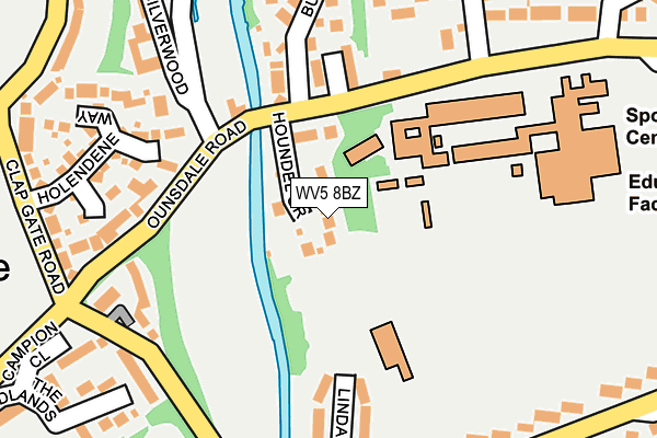 WV5 8BZ map - OS OpenMap – Local (Ordnance Survey)