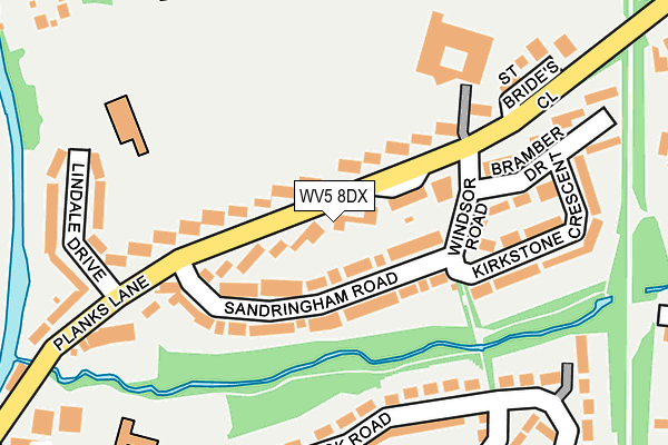 WV5 8DX map - OS OpenMap – Local (Ordnance Survey)