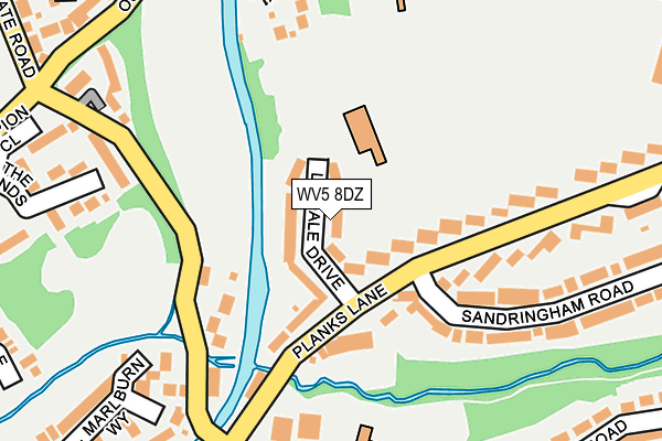 WV5 8DZ map - OS OpenMap – Local (Ordnance Survey)