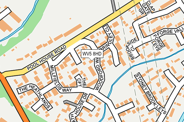 WV5 8HD map - OS OpenMap – Local (Ordnance Survey)