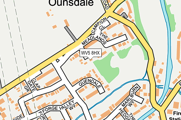 WV5 8HX map - OS OpenMap – Local (Ordnance Survey)