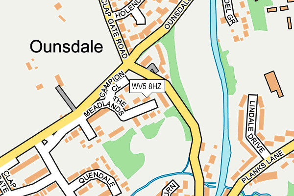 WV5 8HZ map - OS OpenMap – Local (Ordnance Survey)