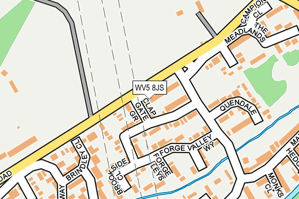 WV5 8JS map - OS OpenMap – Local (Ordnance Survey)