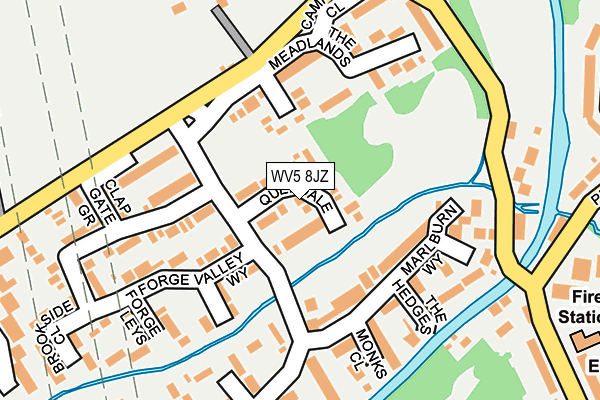 WV5 8JZ map - OS OpenMap – Local (Ordnance Survey)