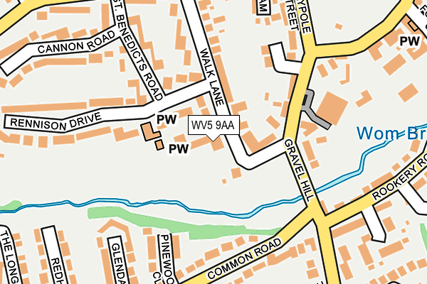 WV5 9AA map - OS OpenMap – Local (Ordnance Survey)