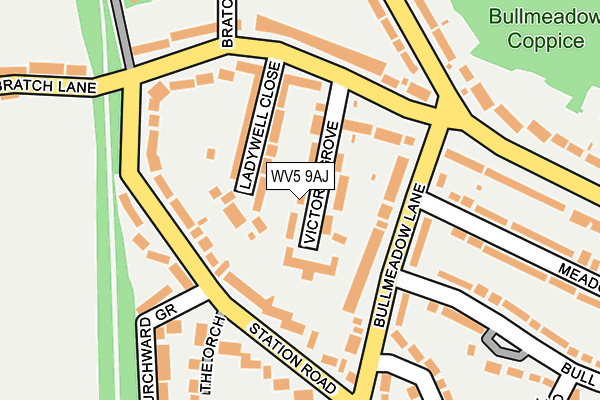 WV5 9AJ map - OS OpenMap – Local (Ordnance Survey)
