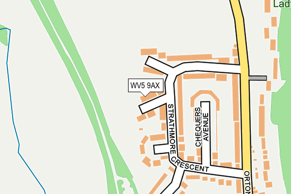 WV5 9AX map - OS OpenMap – Local (Ordnance Survey)