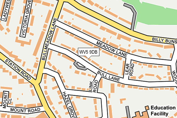WV5 9DB map - OS OpenMap – Local (Ordnance Survey)